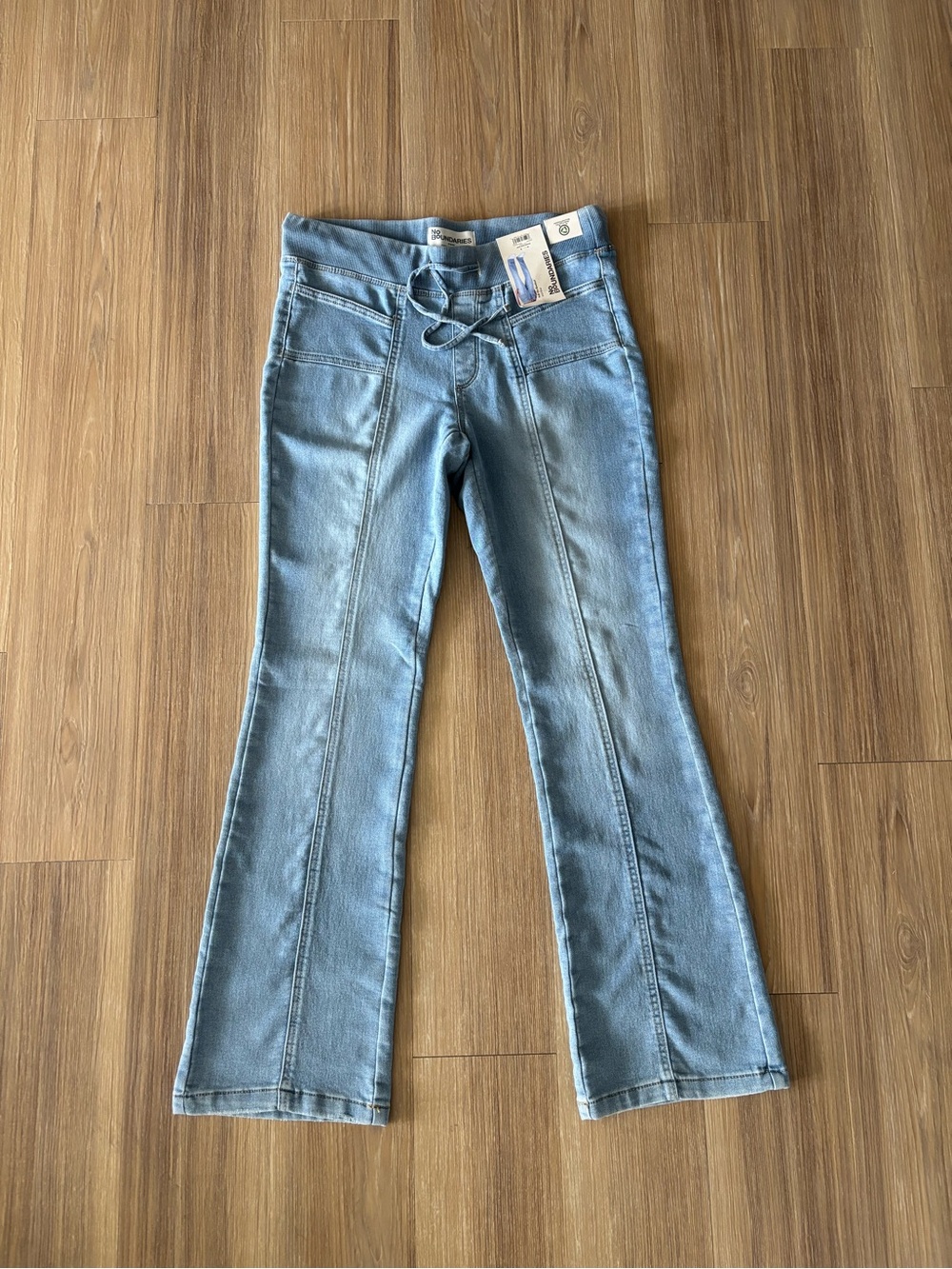 No Boundaries Pull On Bootcut Jeans Light Wash Stretch Womens M NWT Boho Hippie